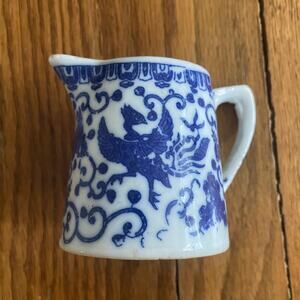 Vintage Nippon Blue And White “Blue Phoenix” Creamer Pitcher